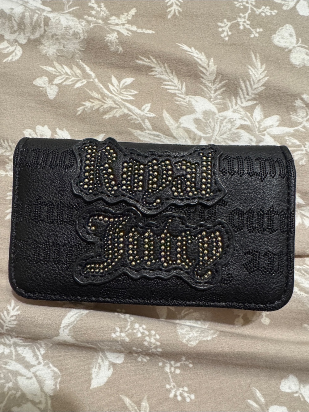 Juicy Couture Black Studded Logo Wallet Clutch